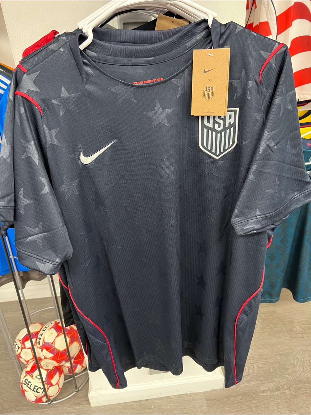 Nike Kids Navy Star USA Soccer Jersey with Red Accents